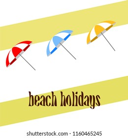 Beach umbrella holiday vector background
