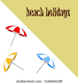 Beach umbrella holiday vector background