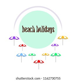 Beach umbrella holiday vector background