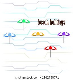 Beach umbrella holiday vector background