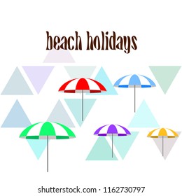 Beach umbrella holiday vector background