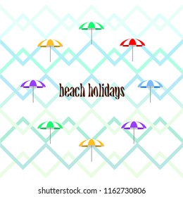 Beach umbrella holiday vector background