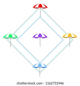Beach umbrella holiday vector background