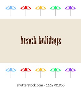 Beach umbrella holiday vector background