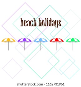 Beach umbrella holiday vector background