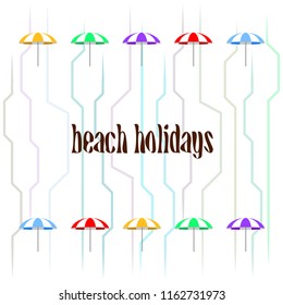 Beach umbrella holiday vector background