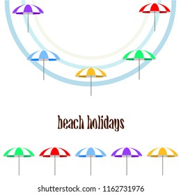 Beach umbrella holiday vector background