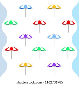 Beach umbrella holiday vector background