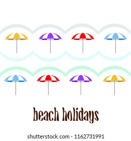 Beach umbrella holiday vector background
