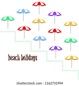 Beach umbrella holiday vector background