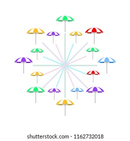 Beach umbrella holiday vector background