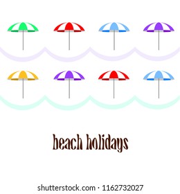 Beach umbrella holiday vector background
