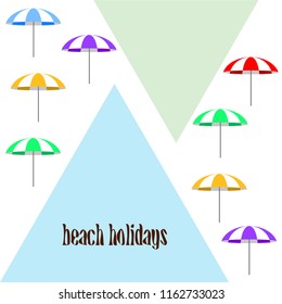 Beach umbrella holiday vector background