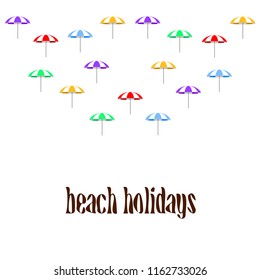 Beach umbrella holiday vector background