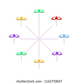 Beach umbrella holiday vector background