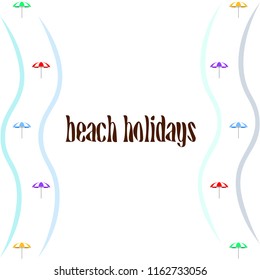 Beach umbrella holiday vector background