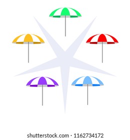 Beach umbrella holiday vector background