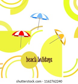 Beach umbrella holiday vector background