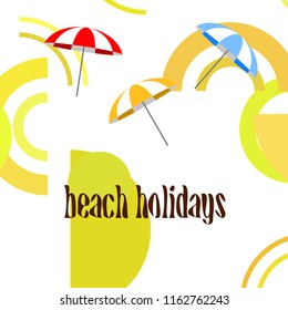 Beach umbrella holiday vector background