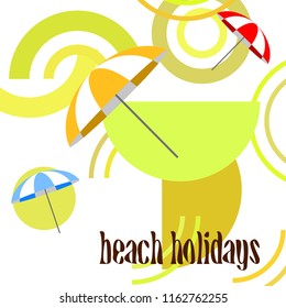 Beach umbrella holiday vector background