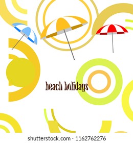 Beach umbrella holiday vector background
