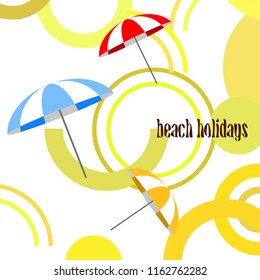 Beach umbrella holiday vector background