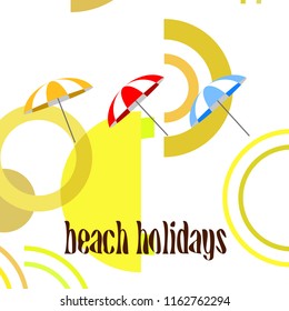 Beach umbrella holiday vector background