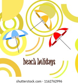 Beach umbrella holiday vector background