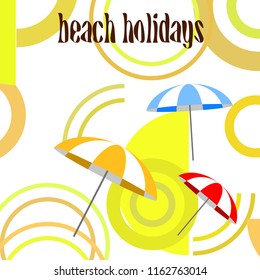 Beach umbrella holiday vector background