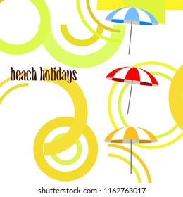Beach umbrella holiday vector background