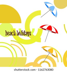 Beach umbrella holiday vector background