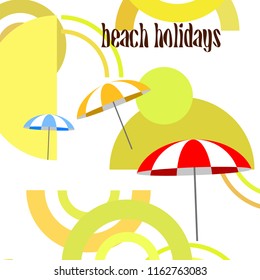 Beach umbrella holiday vector background