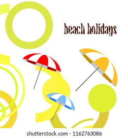 Beach umbrella holiday vector background