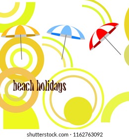 Beach umbrella holiday vector background