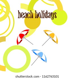 Beach umbrella holiday vector background