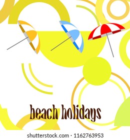 Beach umbrella holiday vector background