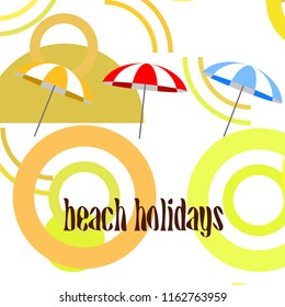 Beach umbrella holiday vector background