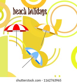 Beach umbrella holiday vector background