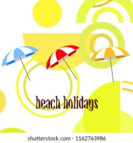 Beach umbrella holiday vector background