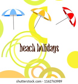 Beach umbrella holiday vector background