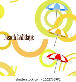 Beach umbrella holiday vector background