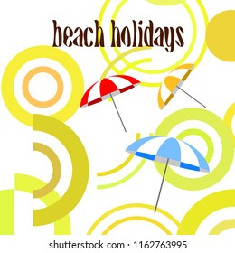 Beach umbrella holiday vector background