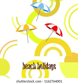Beach umbrella holiday vector background