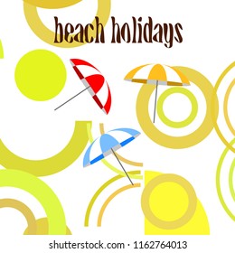 Beach umbrella holiday vector background