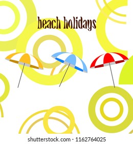 Beach umbrella holiday vector background