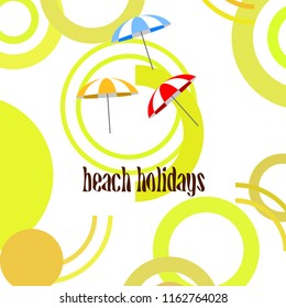 Beach umbrella holiday vector background