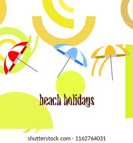 Beach umbrella holiday vector background