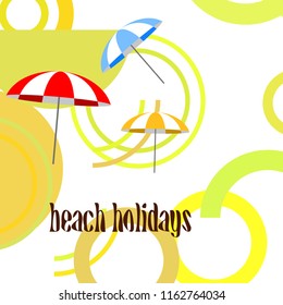 Beach umbrella holiday vector background