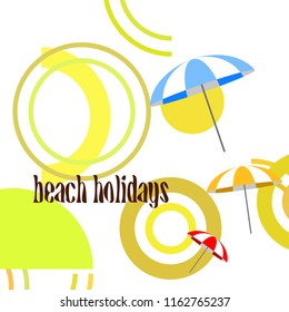 Beach umbrella holiday vector background