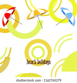 Beach umbrella holiday vector background